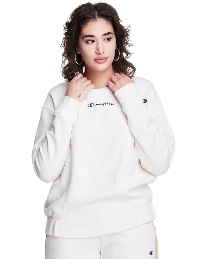 Champion Sweatshirt Dames - Wit - Fleece Crew ( 079436-YMU )